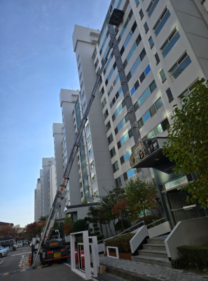 청주 사다리 빠른 배차로 믿음 더해준 무지개사다리차